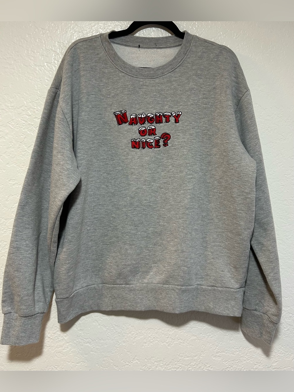 Gray 'Naughty or Nice?' Graphic Sweatshirt - Women